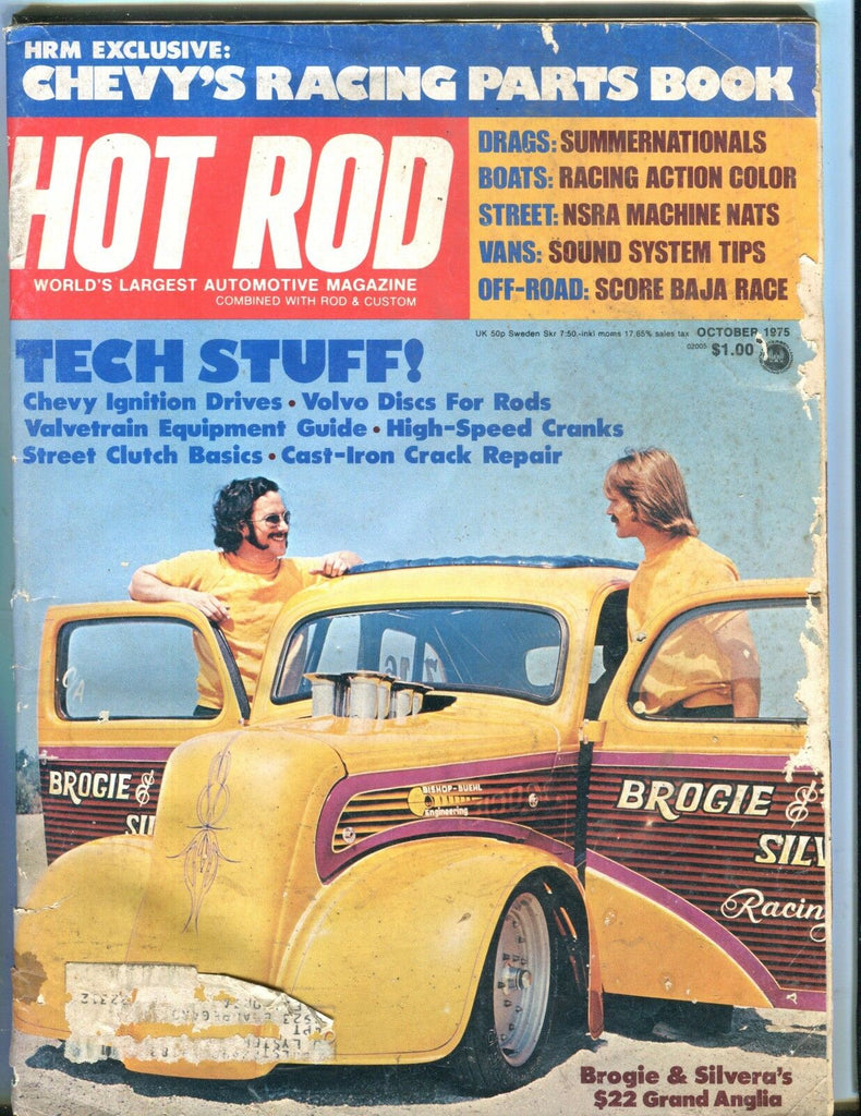 Hot Rod Magazine October 1975 Tech Stuff GD w/ML 050717nonjhe