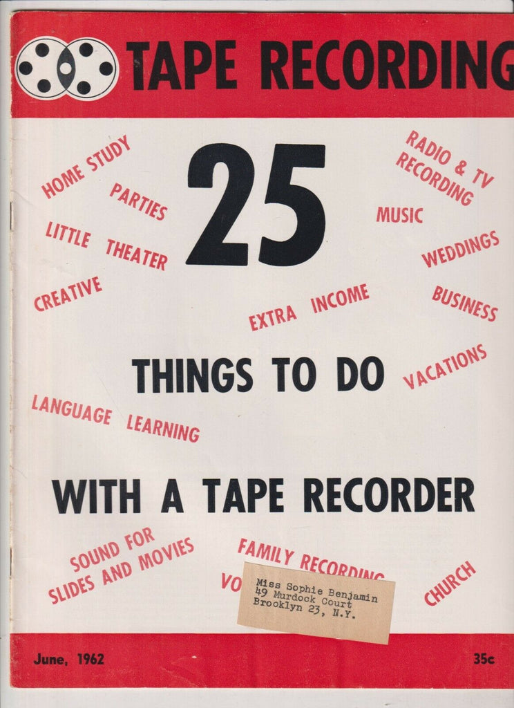 Tape Recording Mag 25 Things To Do With A Recorder June 1962 032920nonrh