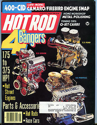 Hot Rod Magazine August 1986 4 Bangers Camaro Firebird EX 032116jhe