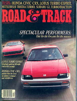 Road & Track December 1983 Lotus Turbo Esprit Honda Civic CRX VGEX 122315jhe