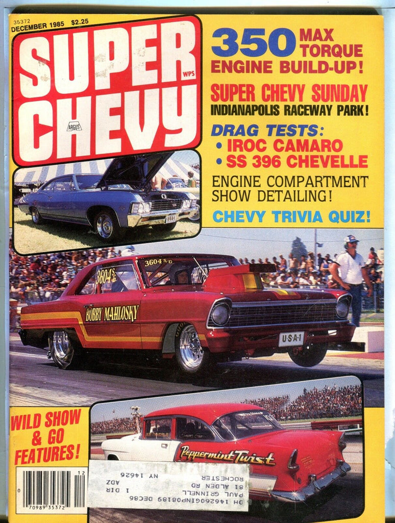 Super Chevy Magazine December 1985 Camaro Chevelle EX w/ML 031717nonjhe