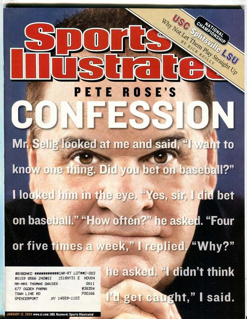 Sports Illustrated Magazine January 12 2004 Pete Rose EX w/ML 030717nonjhe