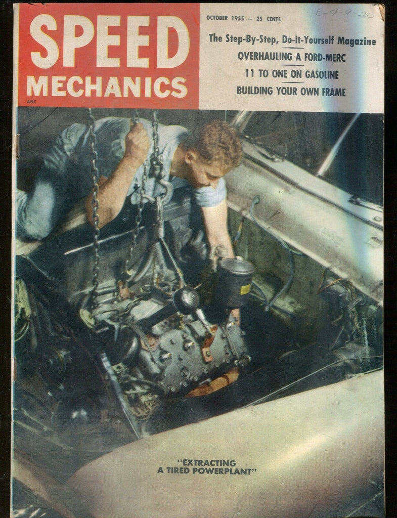 Speed Mechanics Magazine October 1955 Tired Powerplant VG No ML 011017jhe