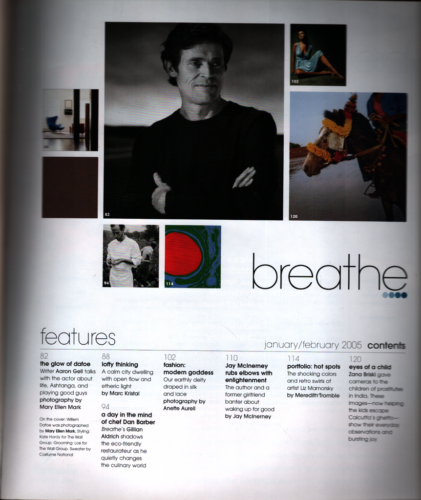 Breathe Magazine January/February 2005 Willem Dafoe 030921ame