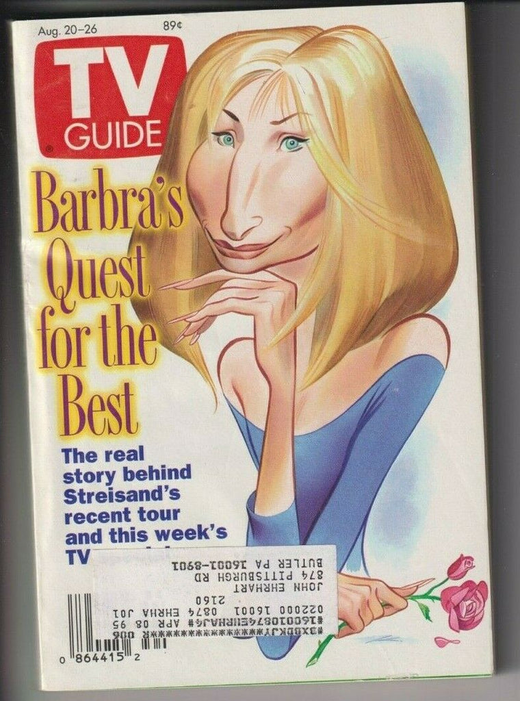 TV Guide Mag Barbra Streisand Quest For The Best August 20-26, 1994 111219nonr