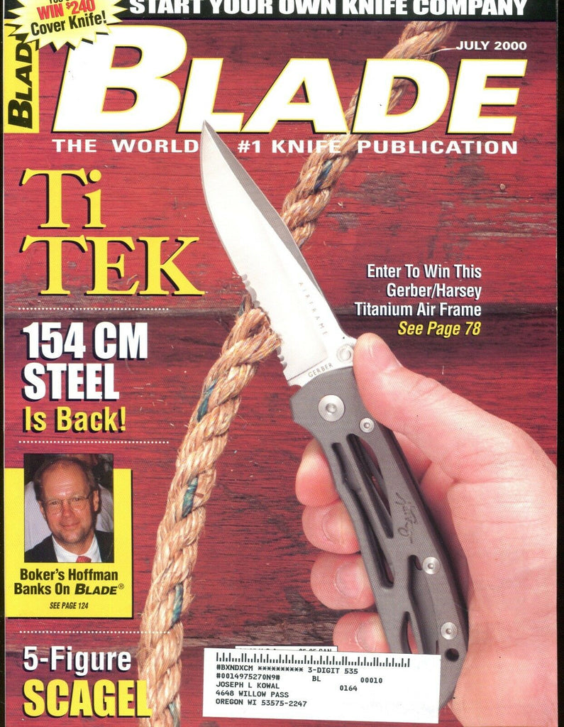 Blade Magazine July 2000 Ti TEK EX w/ML 120516jhe