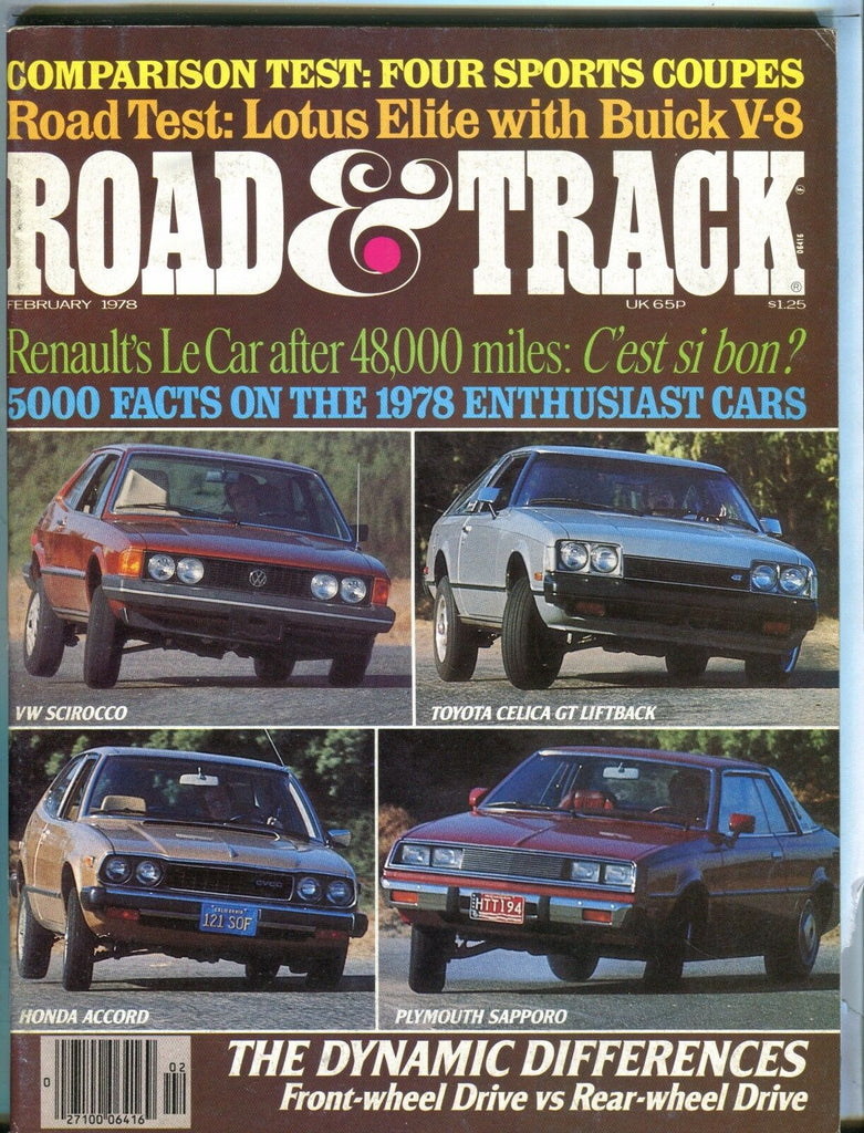 Road & Track Magazine February 1978 VW Scirocco VG No ML 032017nonjhe