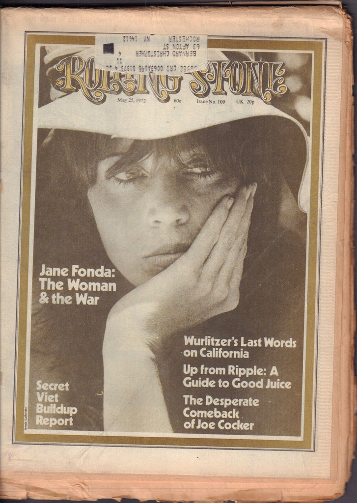 Rolling Stone May 25 1972 Jane Fonda,Joe Cocker w/ML 121316DBE