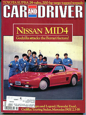 Car and Driver Magazine March 1986 Nissan MID4 Ferrari VGEX 122915jhe