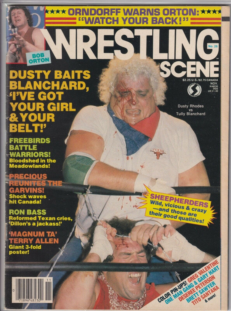 Wrestling Scene Dusty Rhodes Greg Valentine November 1985 BLOODY 061419nonr