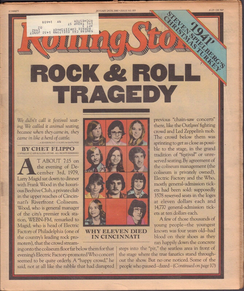Rolling Stone January 24 1980 Rock & Roll Tragedy w/ML 121416DBE