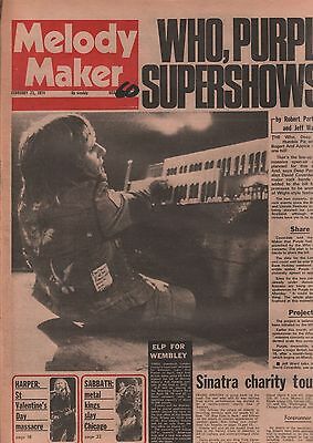 Melody Maker February 23 1974 Deep Purple, The Who, Beck VG 122115DBE