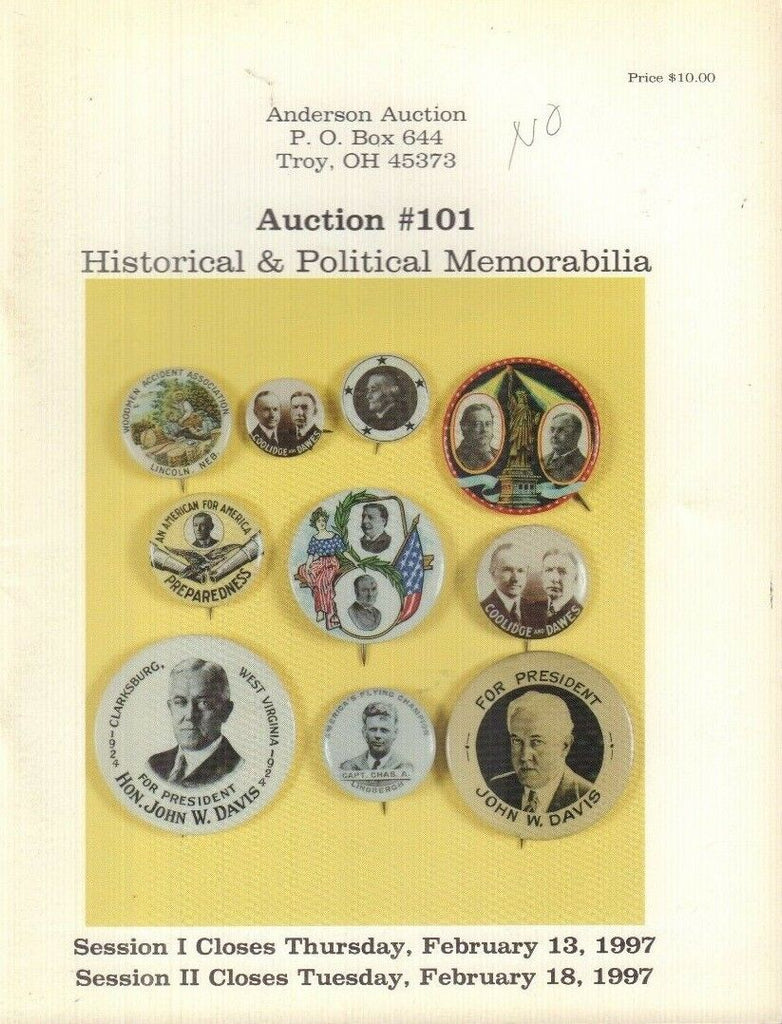 Historical & Political Memorabilia Auction Catalog February 1997 031318nonr