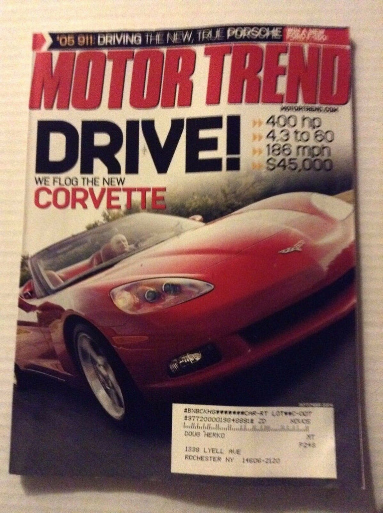 Motor Trend Magazine 2005 Corvette 400HP September 2004 022317NONRH