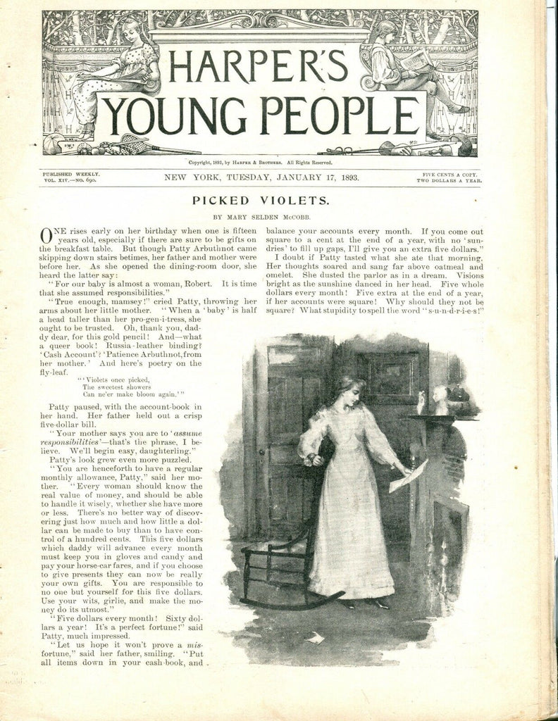 Harper's Young People Magazine January 17 1893 Pickled Violets ACC 042417nonjhe
