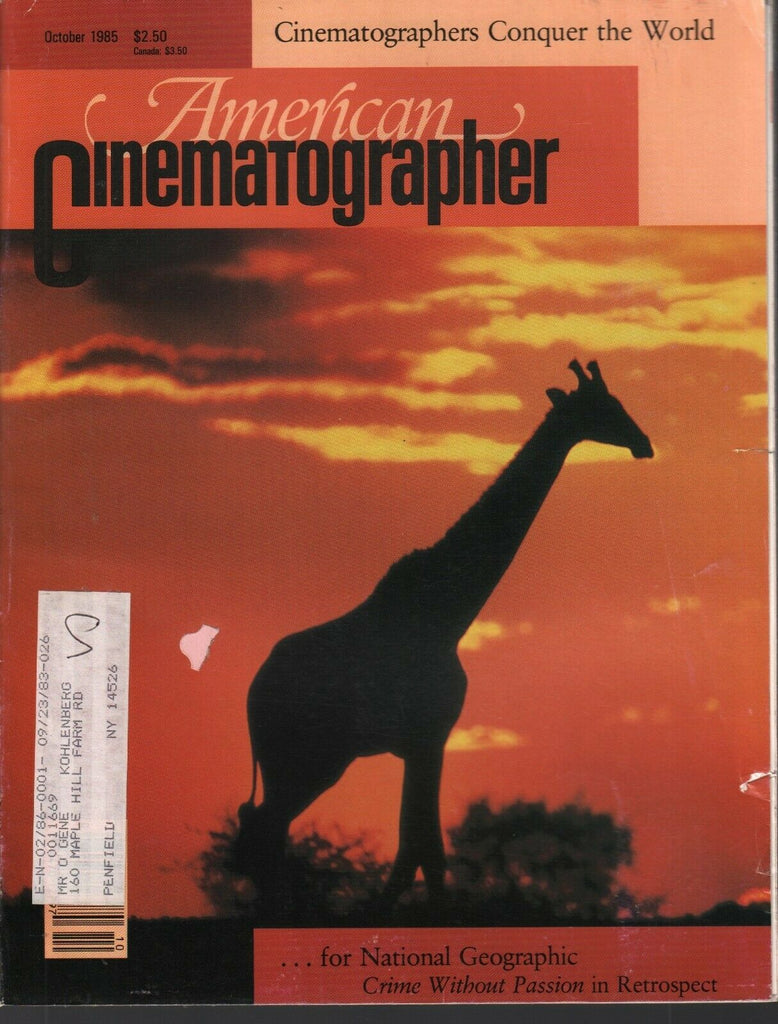 American Cinematographer October 1985 National Geographic Filming 010620AME2