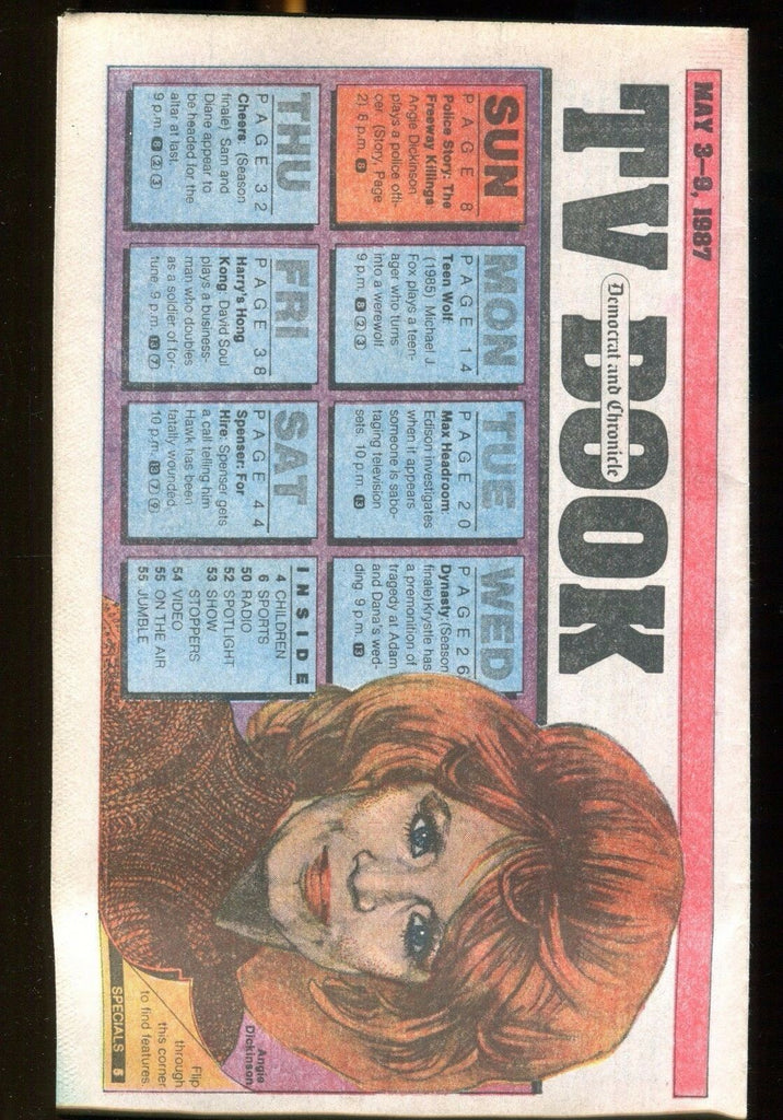 Democrat And Chronicle TV Book May 3-9 1987 Angie Dickinson EX 030317nonjhe