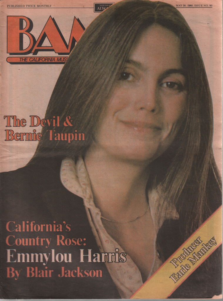 BAM May 30 1980 Bernie Taupin Earle Mankey Emmylou Harris 041420DBE2