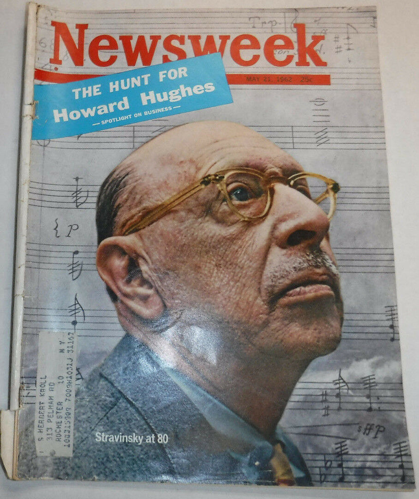 Newsweek Magazine Howard Hughes Stravinsky May 21, 1962 100316R2