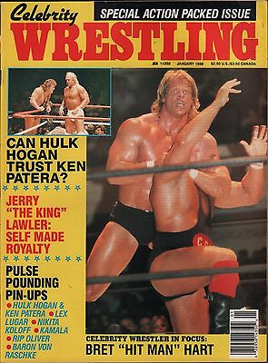 Celebrity Wrestling January 1988 Hulk Hogan, Ken Patera, Bret Hart EX 012116DBE