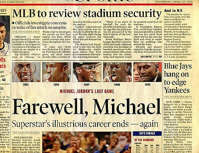 D&C Business & Sports Section April 17 2003 Michael Jordan VGEX 040716jhe