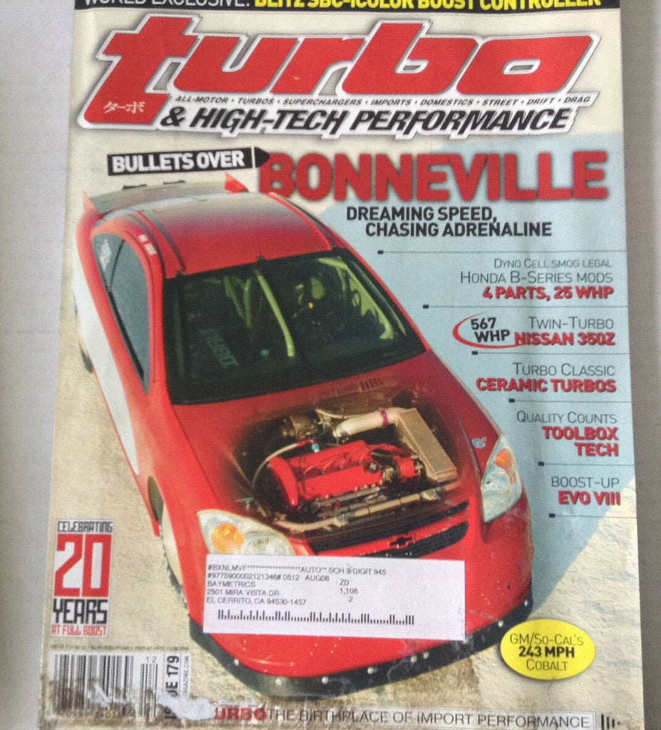 Turbo Magazine Bonneville Dyno Cell Smog Legal December 2005 080717nonrh