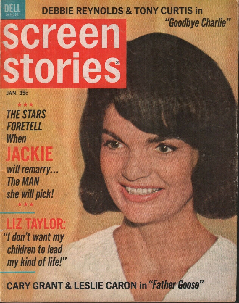 Screen Stories January 1965 Jackie Kennedy Elizabeth Taylor Cary Grant 070119AME