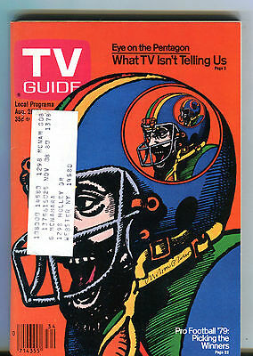 TV Guide Magazine August 25-31 1979 Pro Football '79 w/ML EX 072516jhe