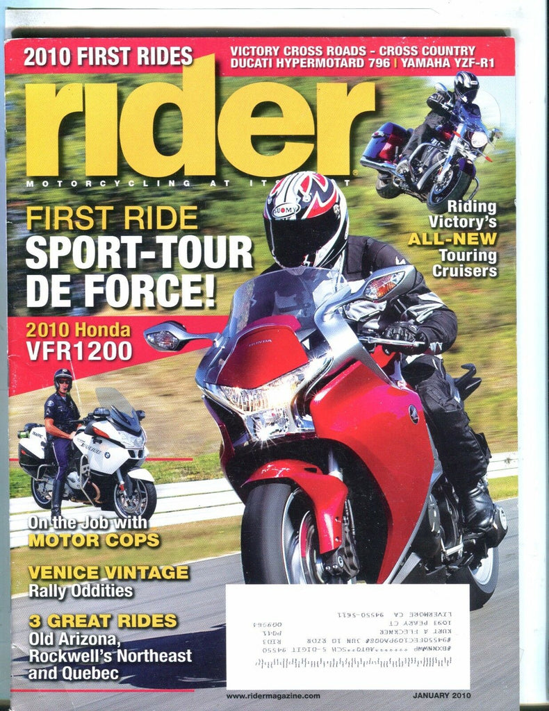 Rider Magazine January 2010 Honda VFR1200 EX w/ML 050717nonjhe