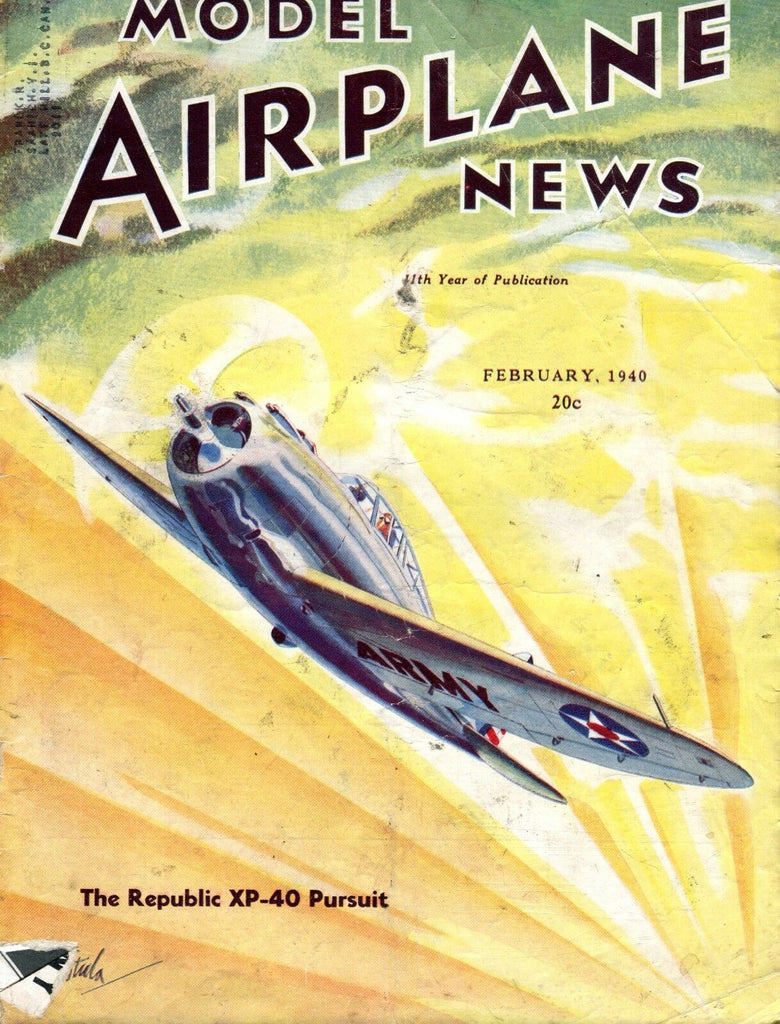 Model Airplane News Magazine February 1940 Republic XP-40 GD 042117nonjhe