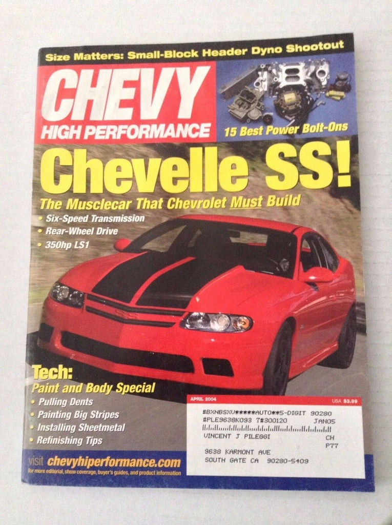Chevy High Performance Magazine Chevelle SS Six Speed April 2004 030317NONRH