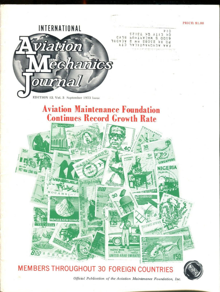 Aviation Mechanics Journal September 1973 EX w/ML 121916jhe