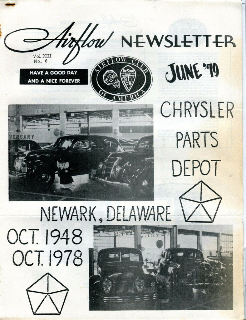 Airflow Newsletter June 1979 Chrysler DeSoto EX No ML 031017nonjhe