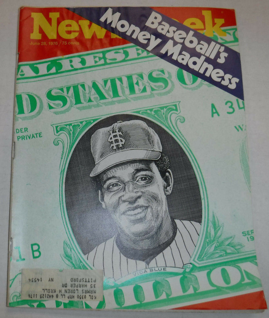 Newsweek Magazine Vida Blue Money Madness June 28, 1976 GOOD COND 100616R