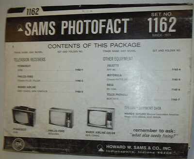 Sams Photofact Magazine Penncrest & Philco-Ford March 1971 No.1162 030315r2