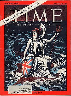 Time Magazine January 25 1963 Britains Troubled Mood w/ML VG 090816DBE