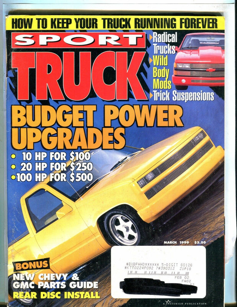 Sport Truck Magazine March 1999 Chevy GMC Parts Guide VG w/ML 042417nonjhe