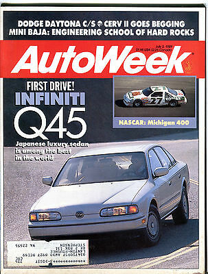 AutoWeek Magazine July 3 1989 Infiniti Q45 Michigan 400 EX 012516jhe