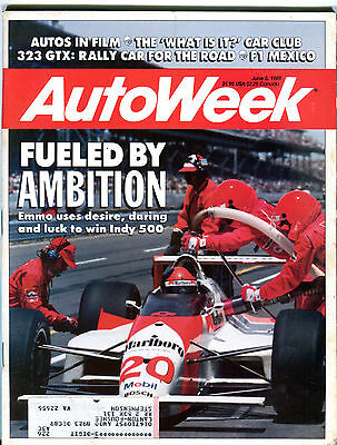 AutoWeek Magazine June 5 1989 Emerson Fittipaldi Indy 500 EX 012516jhe