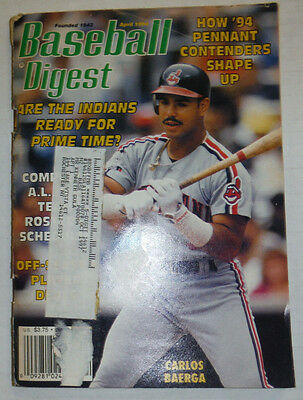 Baseball Digest Magazine Carlos Baerga & Pennant Contenders April 1994 020315R