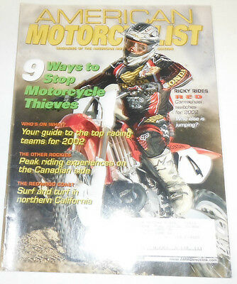 American Motorcyclist Magazine 9 Ways To Stop Thieves January 2002 071414R