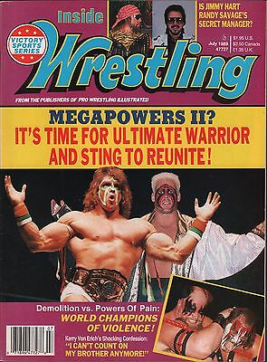 Inside Wrestling July 1989 Sting, Randy Savage, Demolition VG 020416DBE