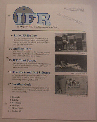 IFR Pilot Magazine Little IFR Helpers & Weather Code September 1995 FAL 061815R