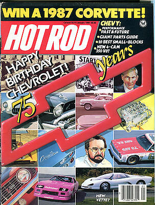 Hot Rod Magazine January 1987 Happy Birthday Chevrolet! Corvette EX 021916jhe