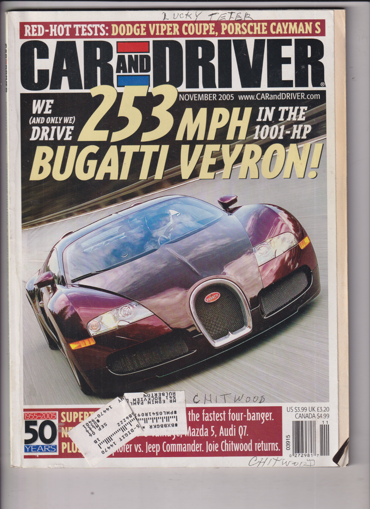 Car And Driver Mag Bugatti Veyron Dodge Viper Coupe November 2005 011820nonr