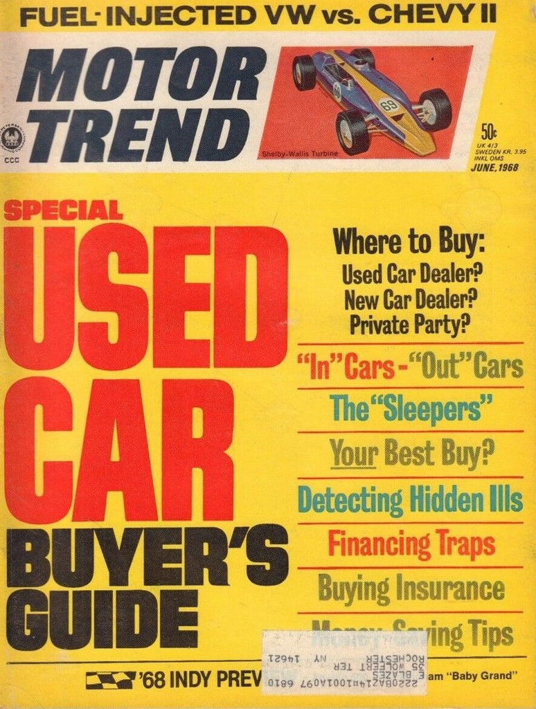 Motor Trend June 1968 Shelby-Wallis Turbine Baby Grand w/ML 122218DBE