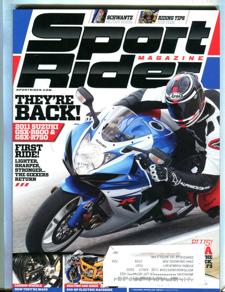 Sport Rider Magazine June 2011 Suzuki GSX EX w/ML 111816jhe