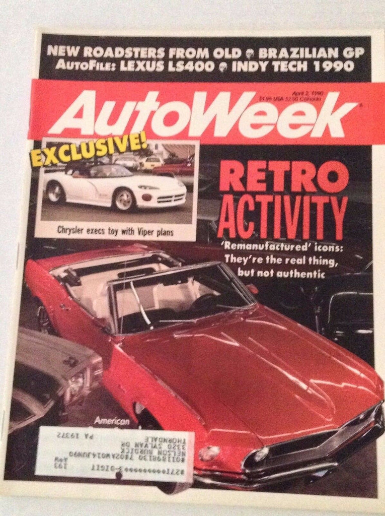 Autoweek Magazine Chysler Execs Toy With Viper April 2, 1990 011617rh