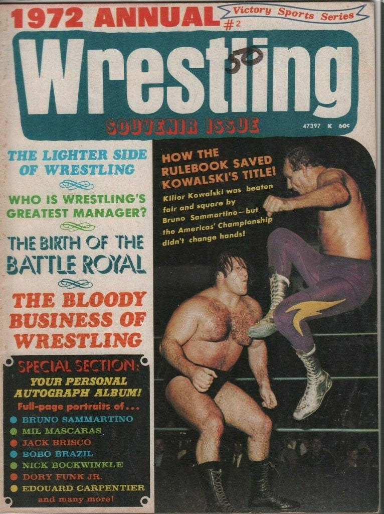Victory Sports Wrestling 1972 Annual #2 Bruno Sammartino Dory Funk JR 050619DBE2