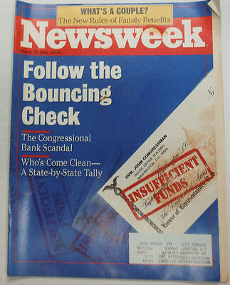 Newsweek Magazine Follow The Bouncing Check March 1992 042215R